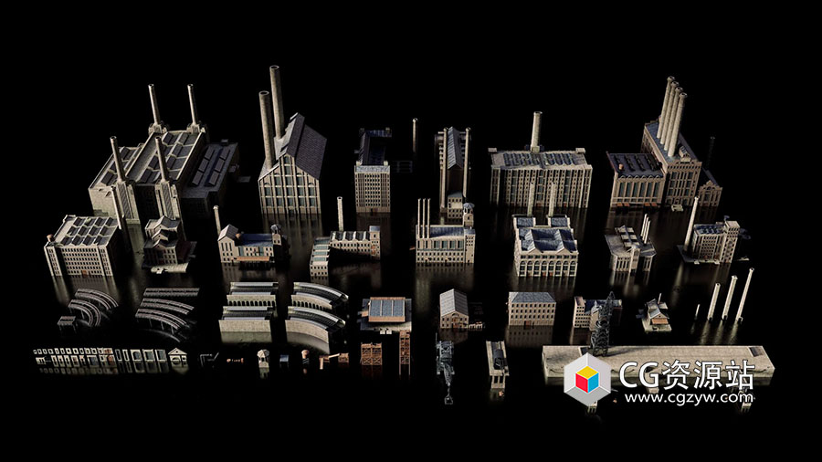 码头工厂工业三维模型场景Kitbash3D – Industrial-图片2