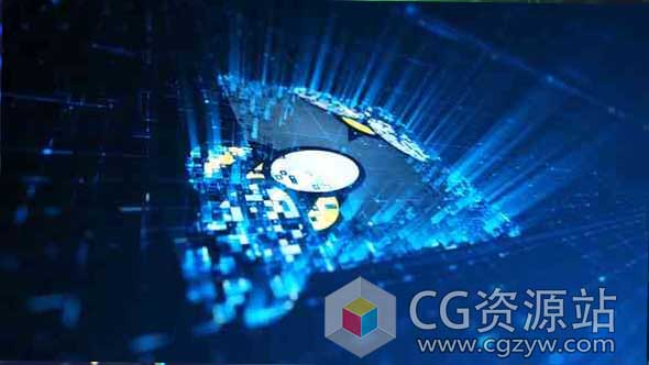 AE模板-高科技感HUD标志片头开场动画 Tech Logo Intr