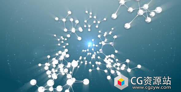 AE模板-生物化学分子汇聚Logo动画 Molecule reveal logo