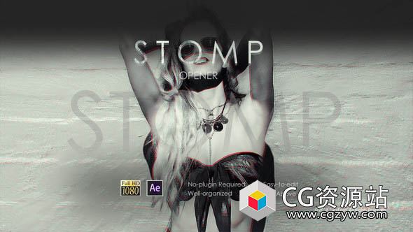 AE模板-企业动态快速文字标题排版介绍 Stomp Opener