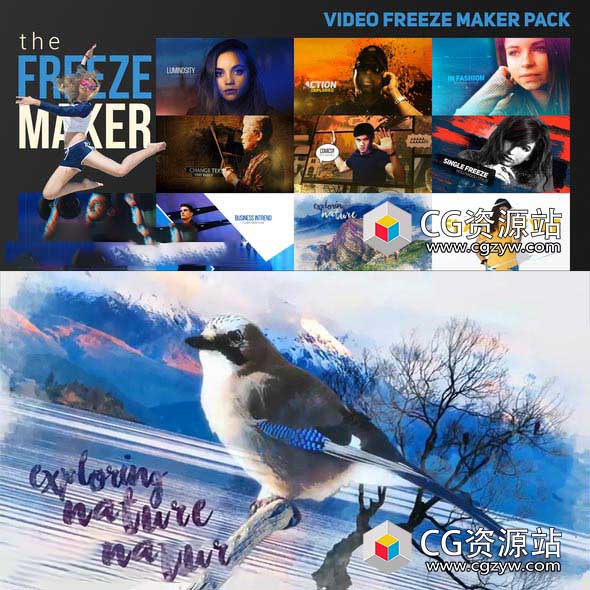 AE模板-时尚动感手绘风格人物定格展示片头工具包-图片1