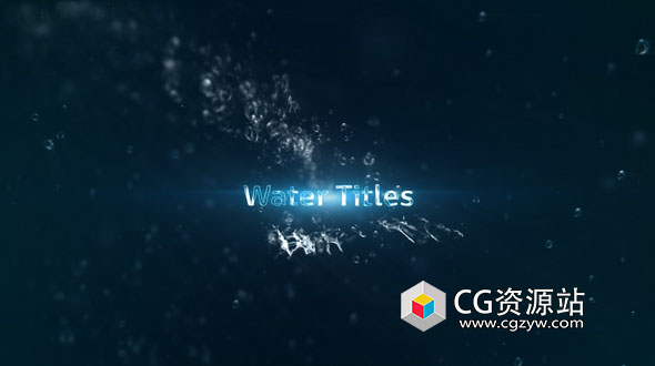 AE模板-液体水滴粒子文字标题开场 Water Titles