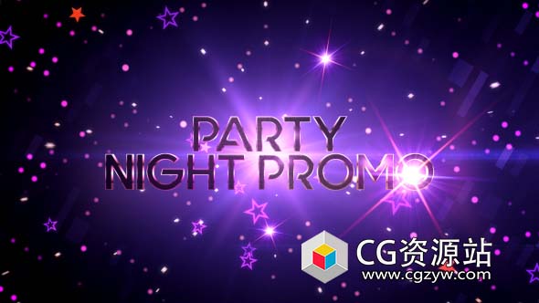 AE模板-派对夜促销灯光闪烁背景音乐聚会视频宣传 Party Night Promo