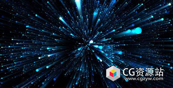 空间蓝色粒子线条扩散冲击视频素材 Blue Particles in Space