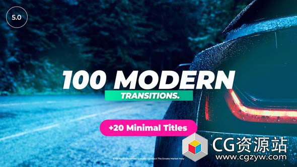 AE模板-100组图形拼贴过渡遮罩视频转场 Transitions