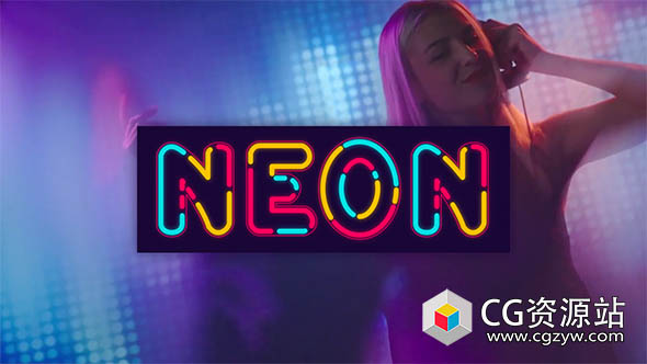 AE模板-霓虹灯字母表文字动画 Neon Alphabet
