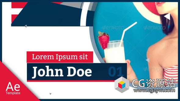 AE模板-抽象干净时尚图形动画包装片头 Abstract 2