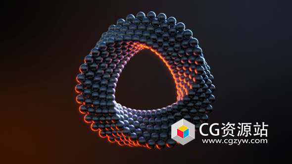 C4D三维小球环形循环动画教程 C4D Abstract Ring+ 工程文件