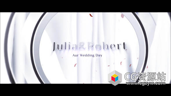 AE模板-典雅婚礼戒指玫瑰幻灯片介绍开场 Wedding Opener