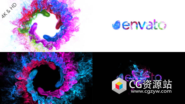 AE模板-粒子漩涡标识彩色粒子旋转汇聚Logo动画 Colors of Particles Swirls Ident