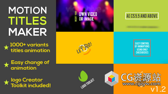 AE模板-多用途文字标题Logo动画工具包 Motion Titles Maker