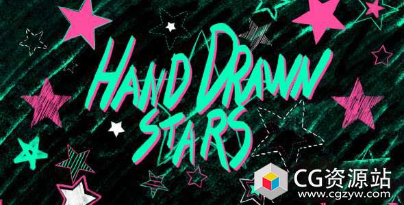 AE模板-卡通涂鸦绘制星星动画 Hand Drawn Stars