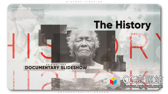 AE模板-历史时间轴纪录片幻灯片视频片头 History Timeline Documentary Slideshow