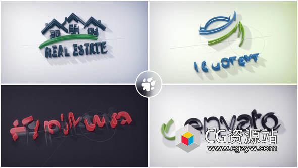 AE模板-3D标志描边生长建筑Logo动画 Architect Stroke Logo