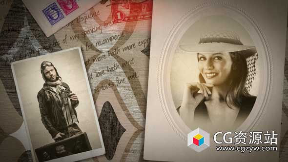 AE模板-复古生日家庭朋友回忆相册回照片相册片头 Memories Slideshow