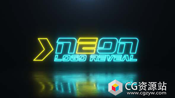 AE模板-三维霓虹灯标志Logo动画 Neon Logo
