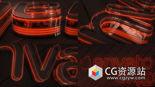 AE模板-E3D三维霓虹灯标志揭示Logo文字动画 Neon Logo Reveal