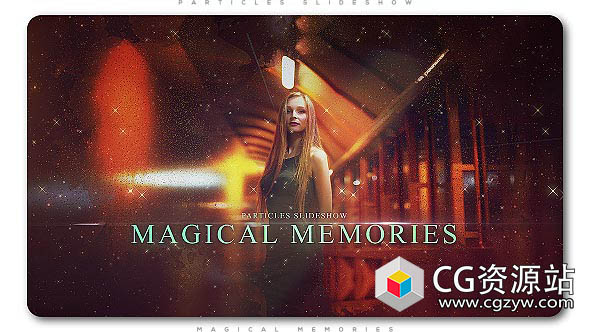 AE模板-Particles粒子飘动回忆相册幻灯片开场 Particles Slideshow Magical Memories