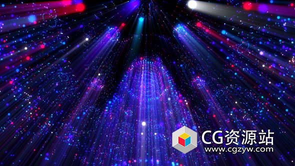 音乐会旋转粒子射线舞台大厅VJ循环视频素材