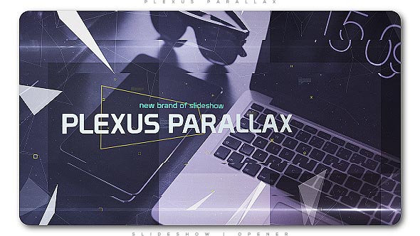 AE模板-史诗电影点线粒子遮罩视差幻灯片开场 Plexus Parallax Slideshow Opener