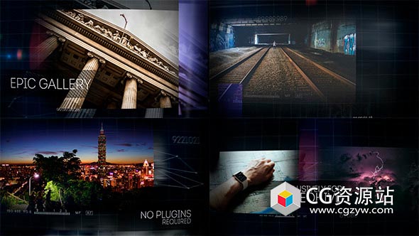 AE模板-大气优雅史诗般照片视频展示片头 Epic Photo Video Gallery