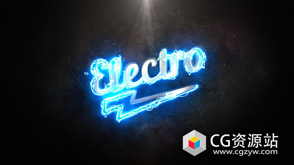 AE模板-电光源标志电流描边Logo动画 Electro Light Logo