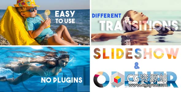 AE模板-现代促销快速节奏感图片旅游回忆相册片头 Upbeat Funky