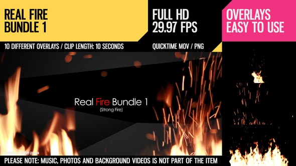 10个火焰燃烧视频素材 Real Fire Bundle 1
