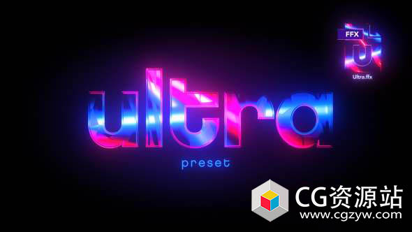 AE预设-舞蹈迪斯科霓虹灯标志闪烁文字动画 Ultra Preset