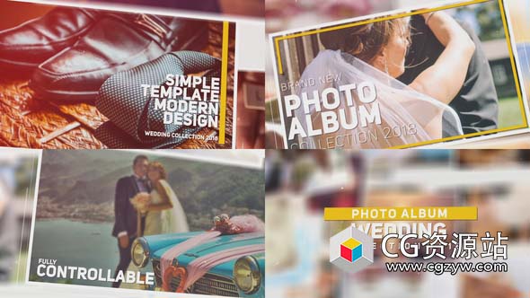 AE模板-3D照片专辑 生日婚礼相册相册图片包装 Wedding Photo Album