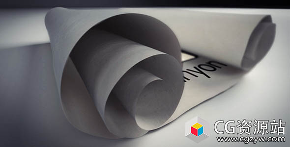 AE模板-三维纸张滚动标志显示卷轴展开Logo动画 White Scroll Logo Reveals