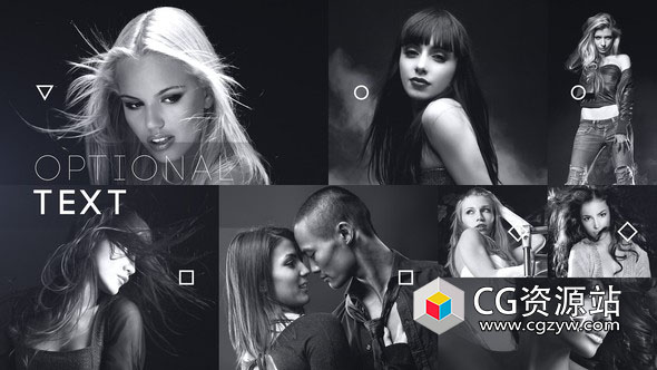 AE模板-黑白时尚艺术感图片人物介绍包装片头 Fashion Art