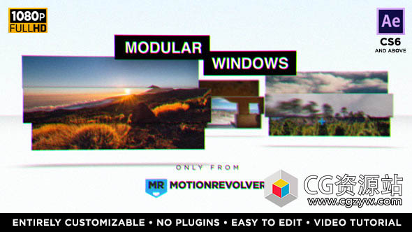 AE模板-企业业务演示文本标题视差幻灯片片头 Modular Windows Slideshow Presentation