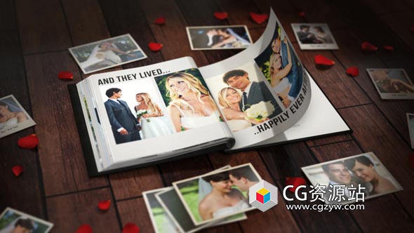 AE模板-Element 3D三维翻书相册照片动画 The Photo Album for Element 3D