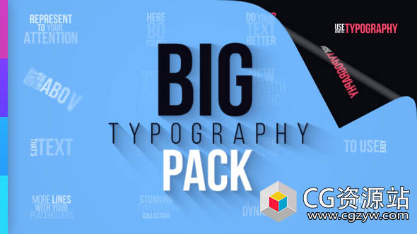 AE模板-动态排版文字标题片头动画 Big Typography Pack
