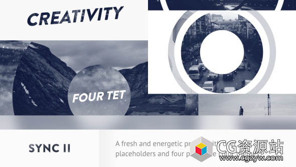 AE模板-动力学排版现代节奏感文字图片遮罩包装片头 Sync II