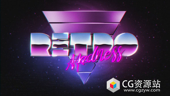 AE模板-复古80年代三维Logo动画 VHS Madness Logo Reveal