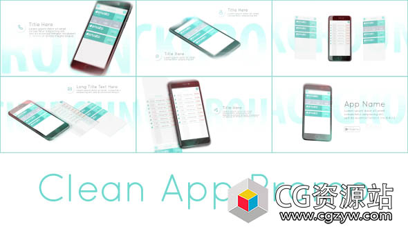 AE模板-APP手机应用程序推广展示动画 Clean App Promo