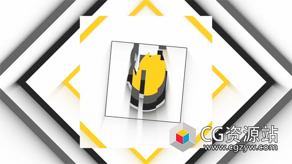 AE模板-扁平化毛刺切割图形Logo动画 Clean Flat Glitch