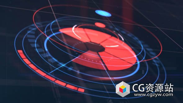 AE模板-高科技全息图HUD Logo动画 HUD Logo Reveal