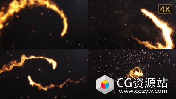 AE模板-电影史诗黑暗灰尘爆炸运动火焰Logo动画 Fire Logo Cinematic