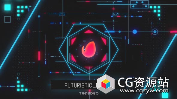 AE模板-未来游戏网络科技感Logo动画 Futuristic intro