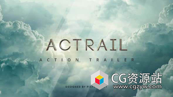 AE模板-大气电影好莱坞云层人物介绍预告宣传片头 Actrail Action Trailer