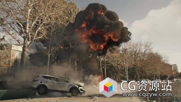 C4D汽车碰撞爆炸特效实例制作视频教程