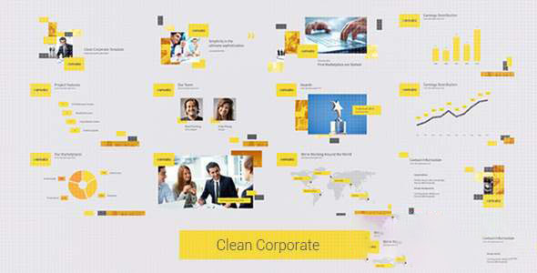 AE模板-简洁公司企业商务图片宣传展示片头 Clean Corporate