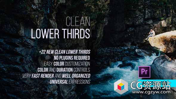 PR预设-22组文字标题动画Premiere预设 Clean Lower Thirds for Premiere