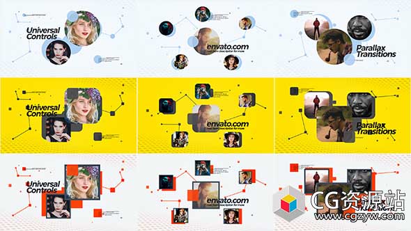 AE模板-社交链接图片展示开场 Community Opener