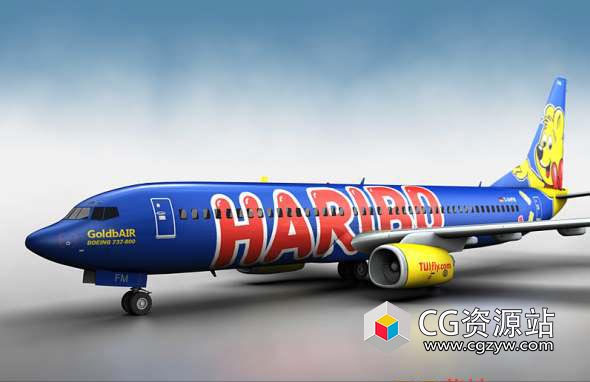 波音飞机3D模型 CubeBrush – Boeing 737-800 GoldbAIR