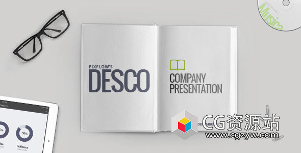 AE模板-公司介绍商务办公室桌面合成宣传包装 Desco Company Presentation