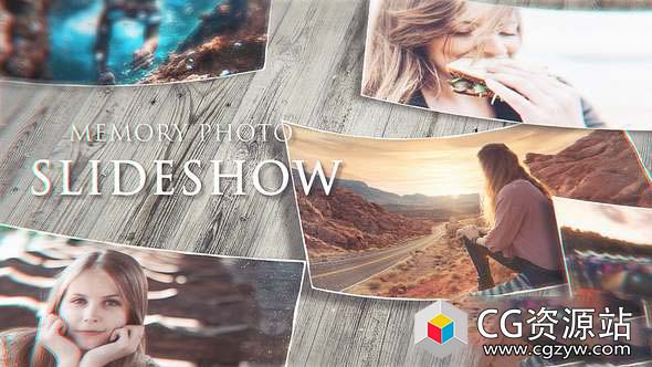 AE模板-三维弯曲图像幻灯片照片回忆相册片头 Memory Photo Slideshow